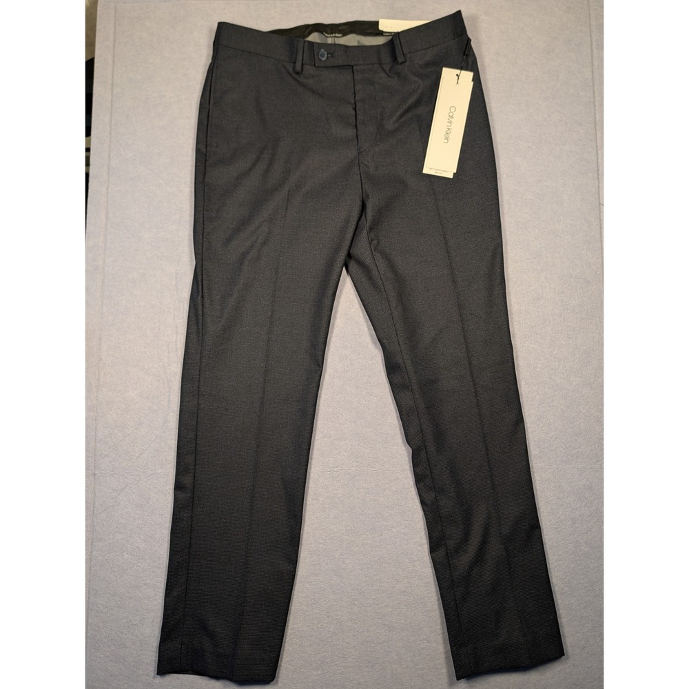 Calvin Klein Dress Pants Mens 34x30 Navy Jerome Slim Fit Stretch NWT